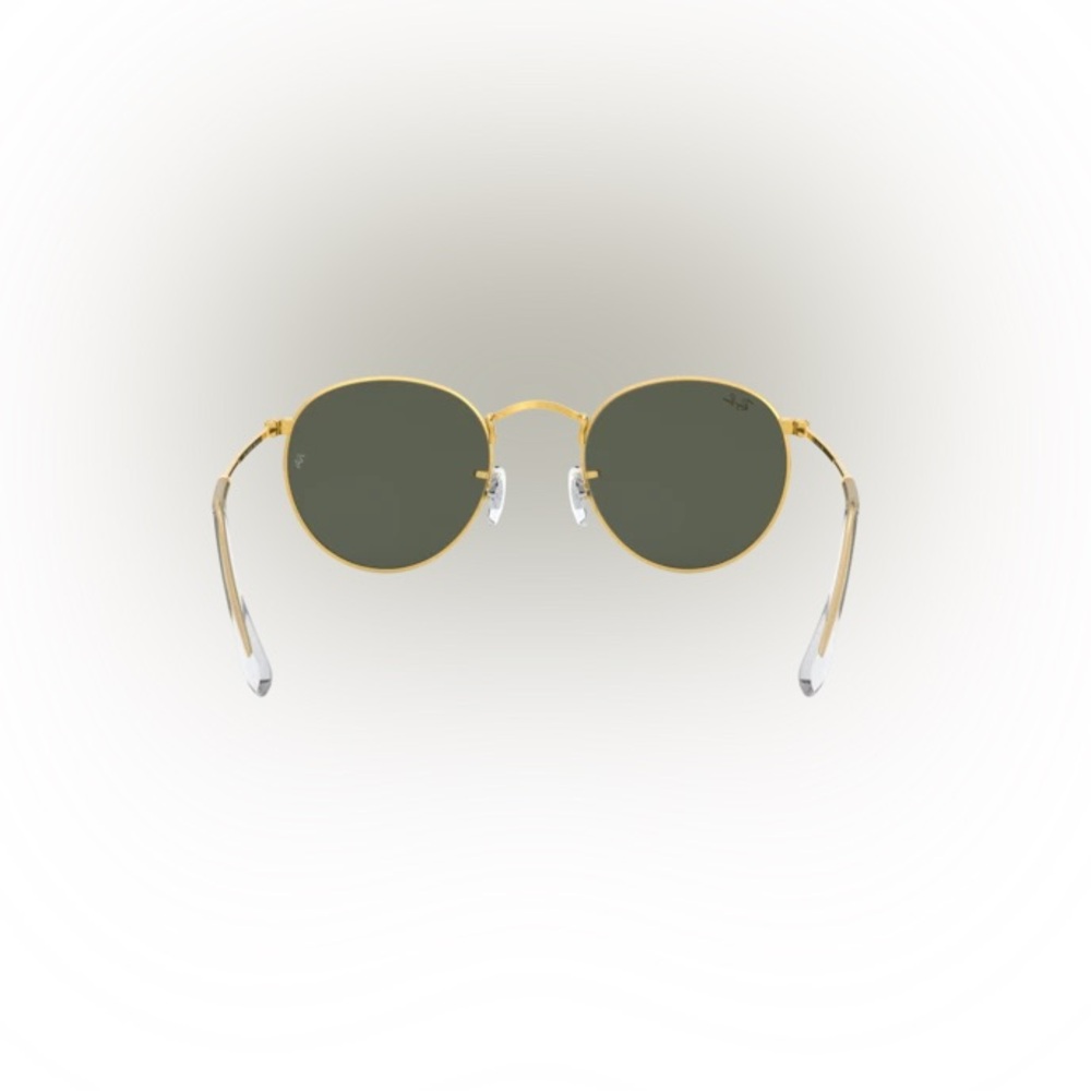 Ray-Ban Gold Round Metal Sunglasses Green Lenses RB3447 Unisex NEW - Picture 3 of 6